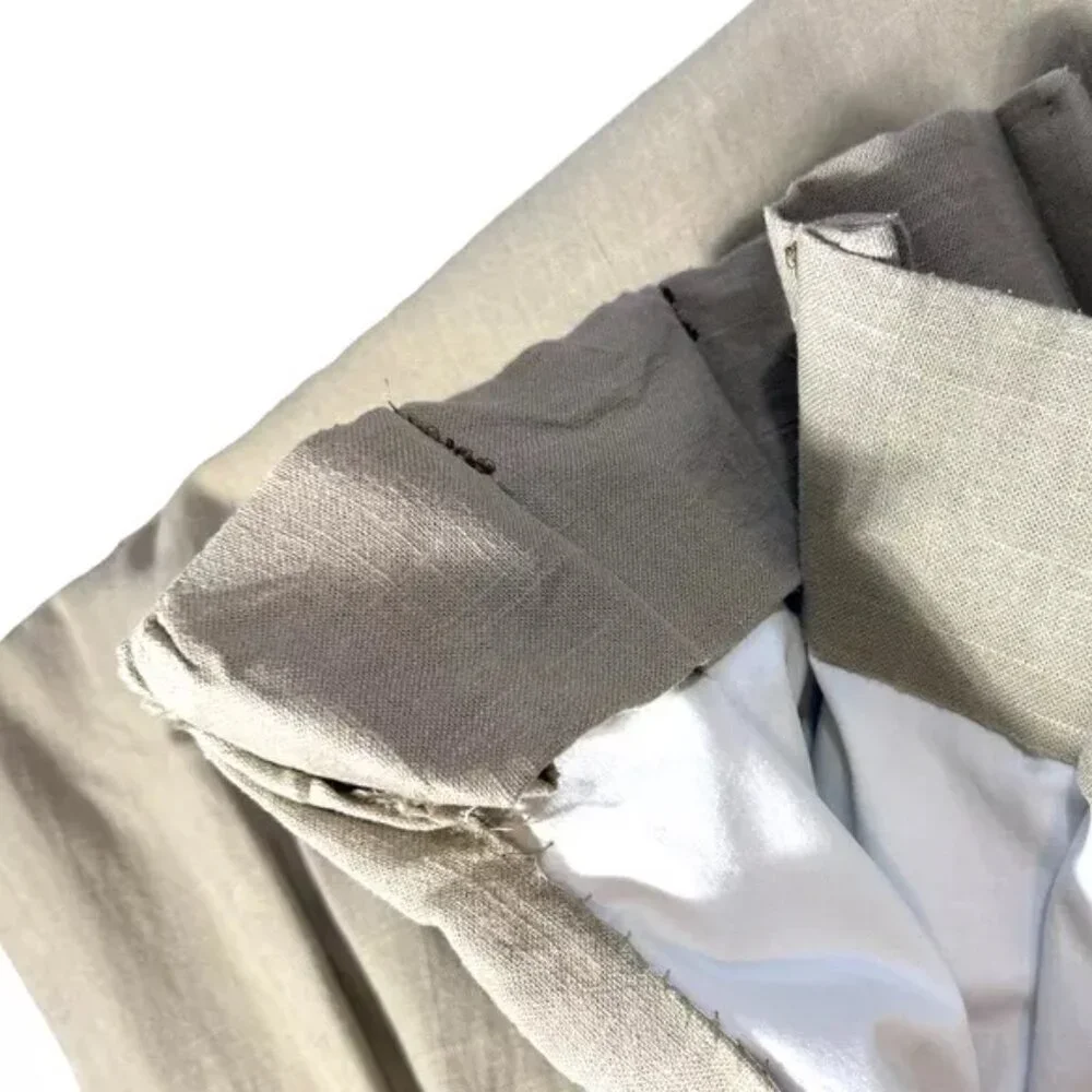 2 Custom Made Drapes Pinch Pleat Curtains Panels Thibaut Laos Beige Fabric Tan